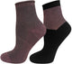 Mysocks women's luxury glitter ribbed ankle socks, featuring a 2-pair pack in sparkling metallic colors made with premium Lurex fabric.