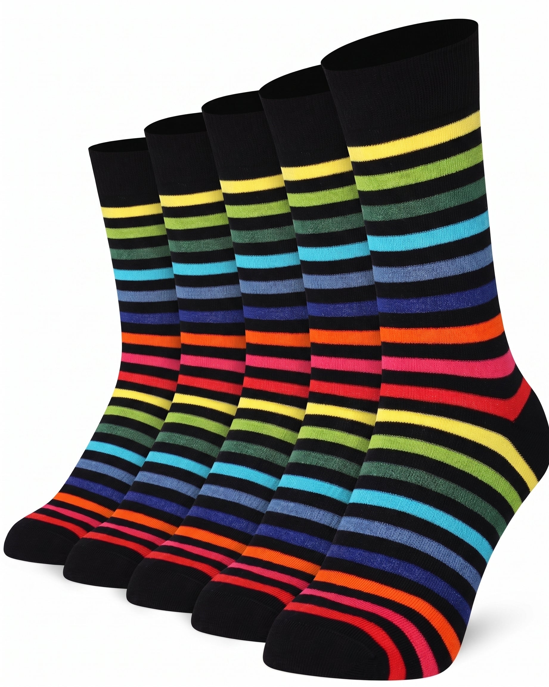 Mysocks 5 Pairs Rainbow Socks | Combed Cotton & Seamless Toe