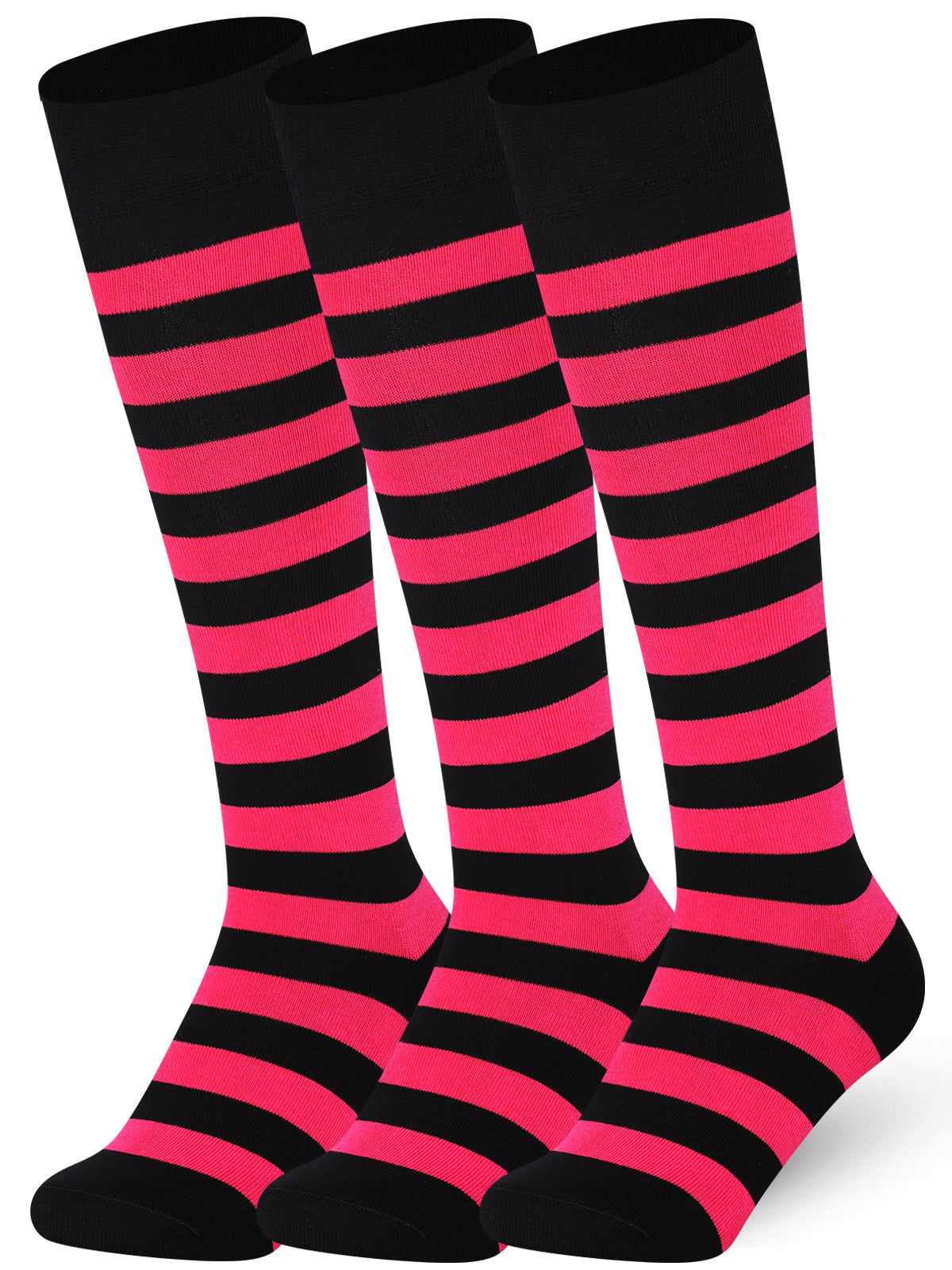 Mysocks Stripe 3 Pairs Knee High Socks | Combed Cotton & Seamless Toe
