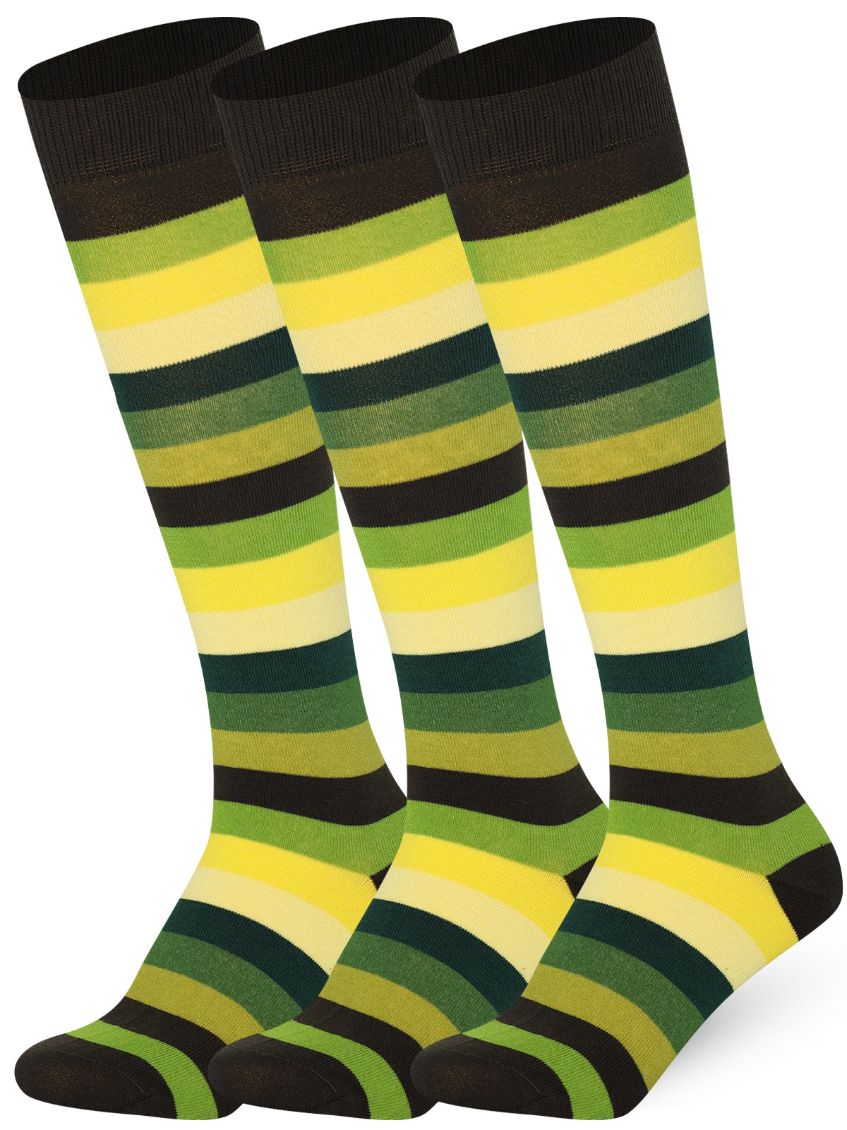 Mysocks Stripe 3 Pairs Knee High Socks | Combed Cotton & Seamless Toe