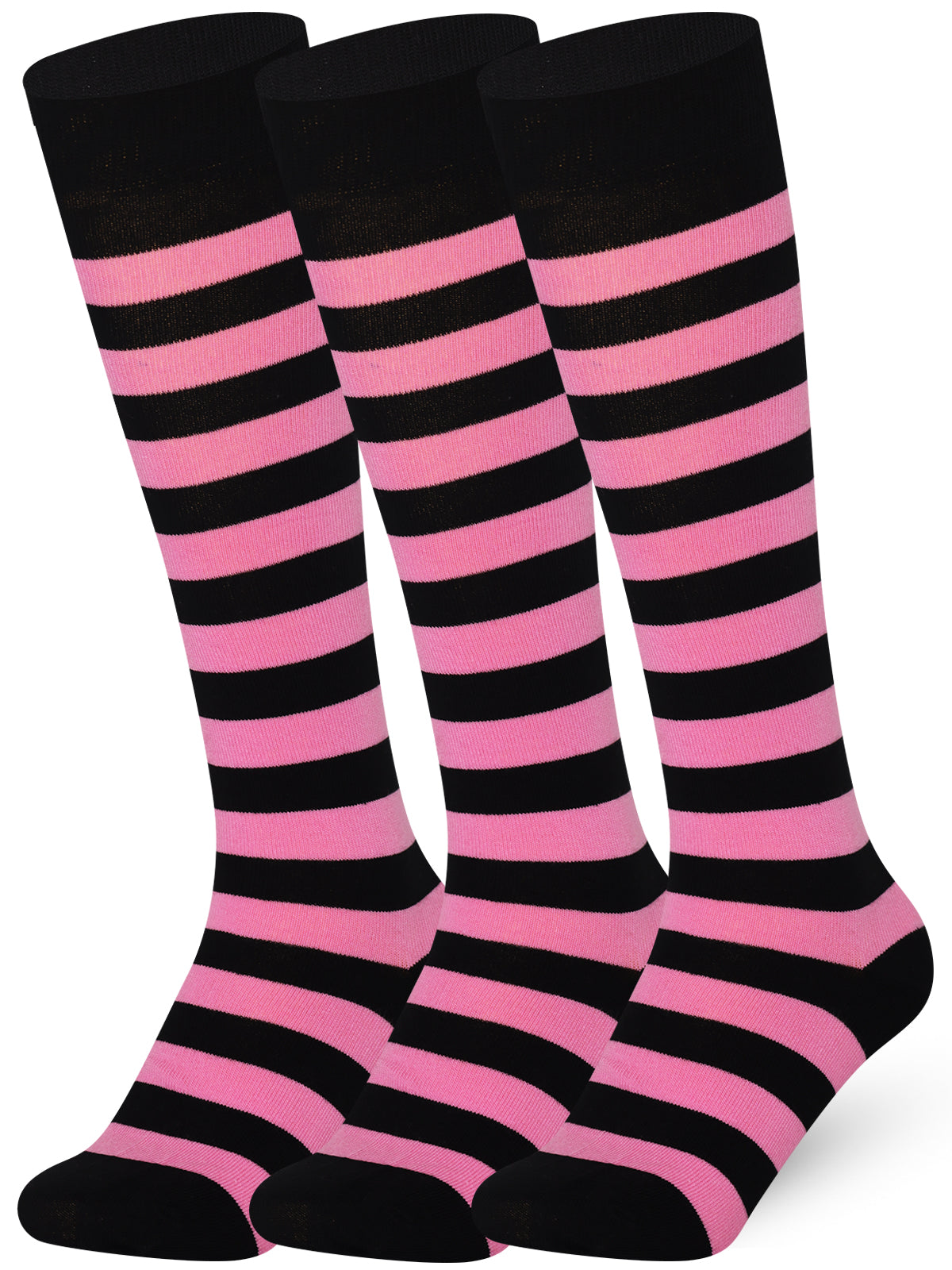 Mysocks Stripe 3 Pairs Knee High Socks | Combed Cotton & Seamless Toe
