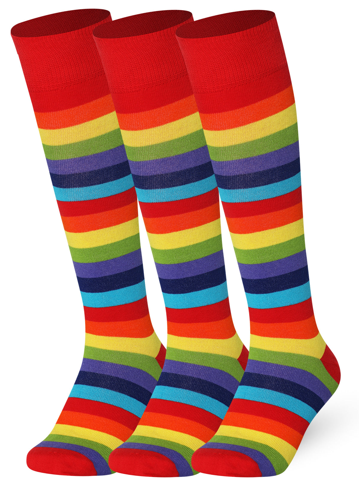 Mysocks Stripe 3 Pairs Knee High Socks | Combed Cotton & Seamless Toe