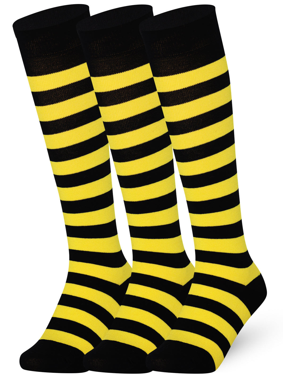 Mysocks Stripe 3 Pairs Knee High Socks | Combed Cotton & Seamless Toe