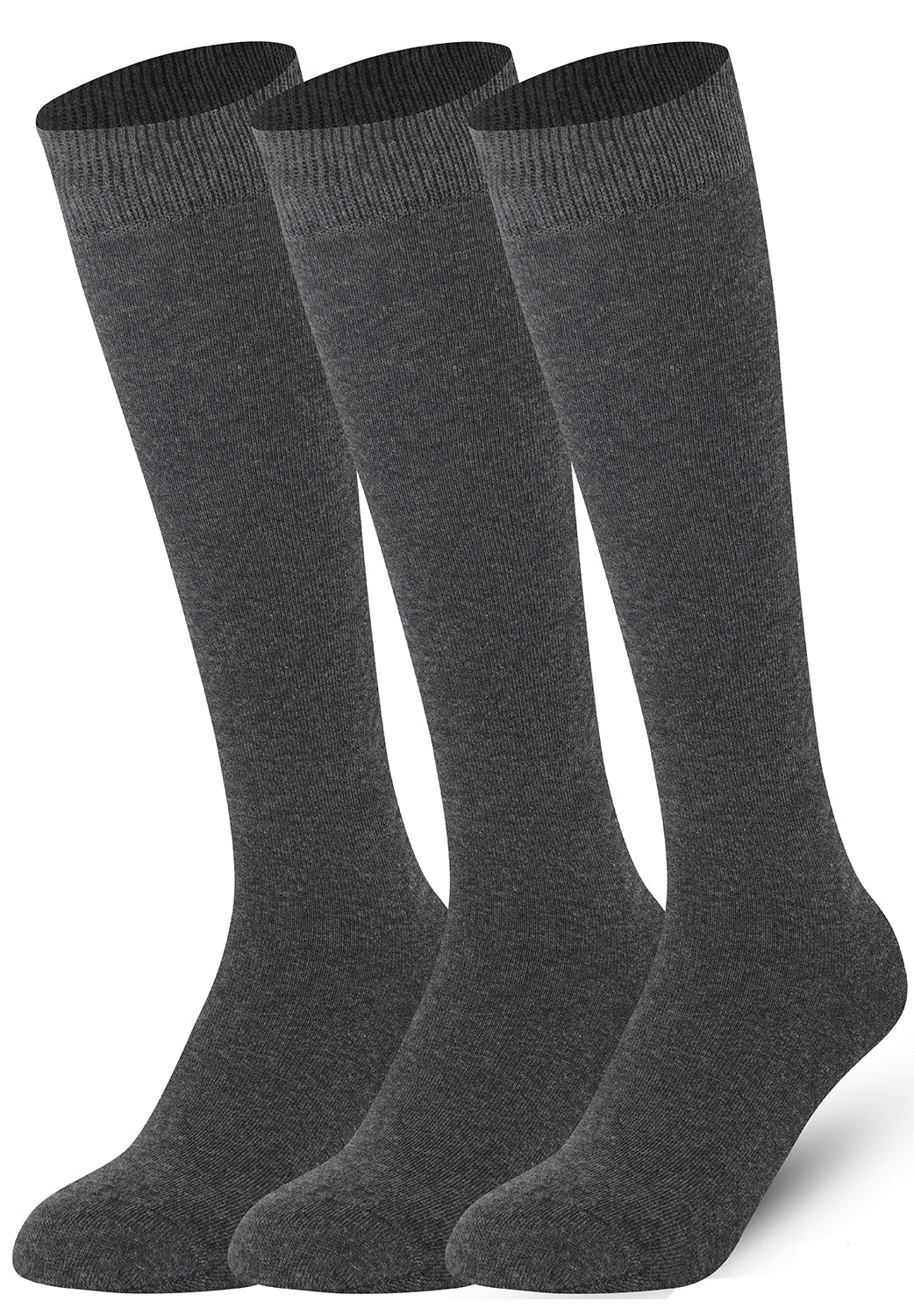 Plain Anthracite Mysocks knee high socks made of extra fine combed cotton.