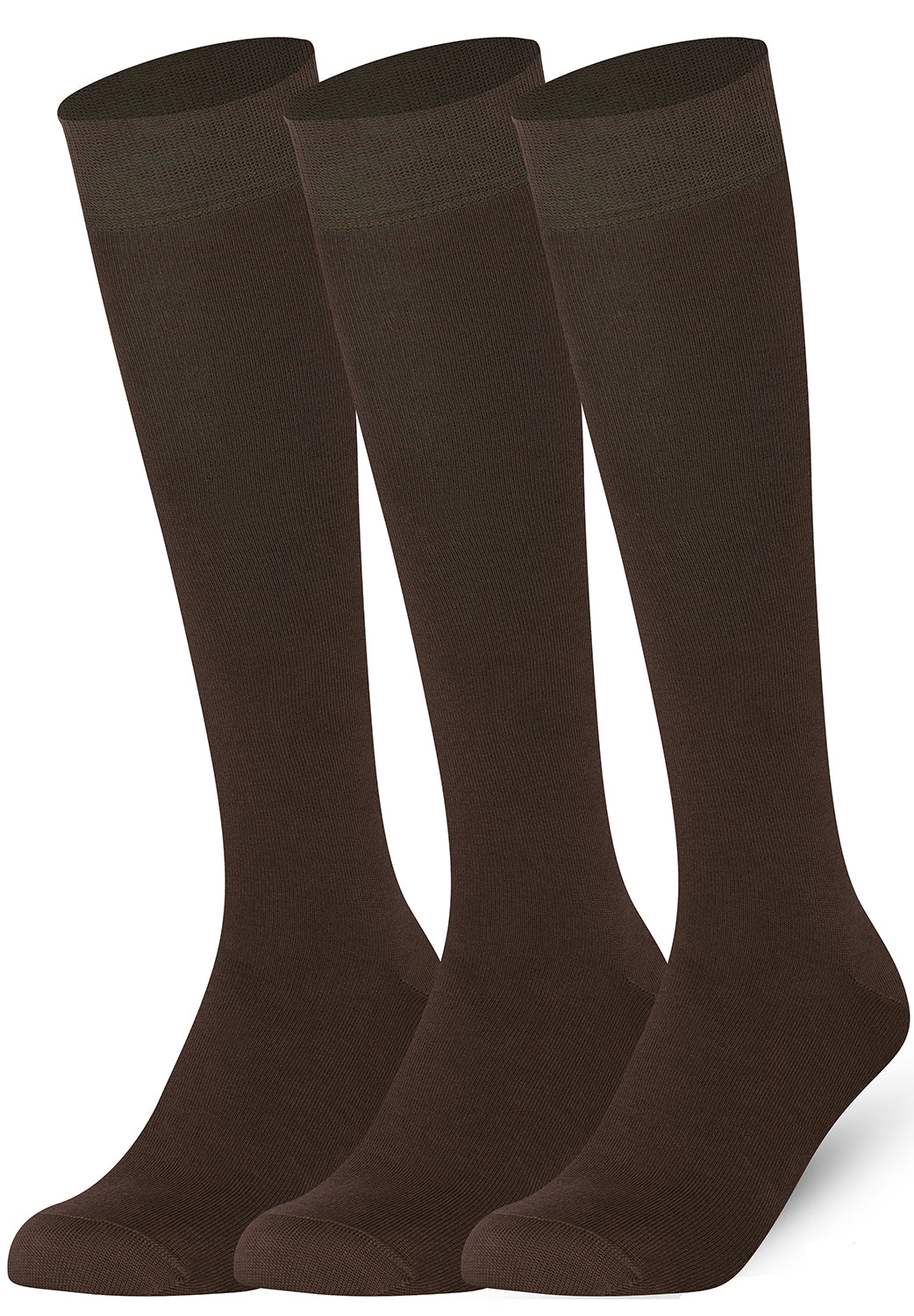 Plain Brown Mysocks knee high socks made of extra fine combed cotton.