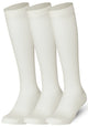 Plain Cream Mysocks knee high socks made of extra fine combed cotton.