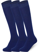 Plain Indigo Mysocks knee high socks made of extra fine combed cotton.