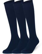 Plain Navy Mysocks knee high socks made of extra fine combed cotton.