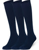 Plain Navy Mysocks knee high socks made of extra fine combed cotton.