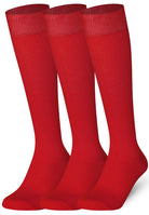 Plain Red Mysocks knee high socks made of extra fine combed cotton.
