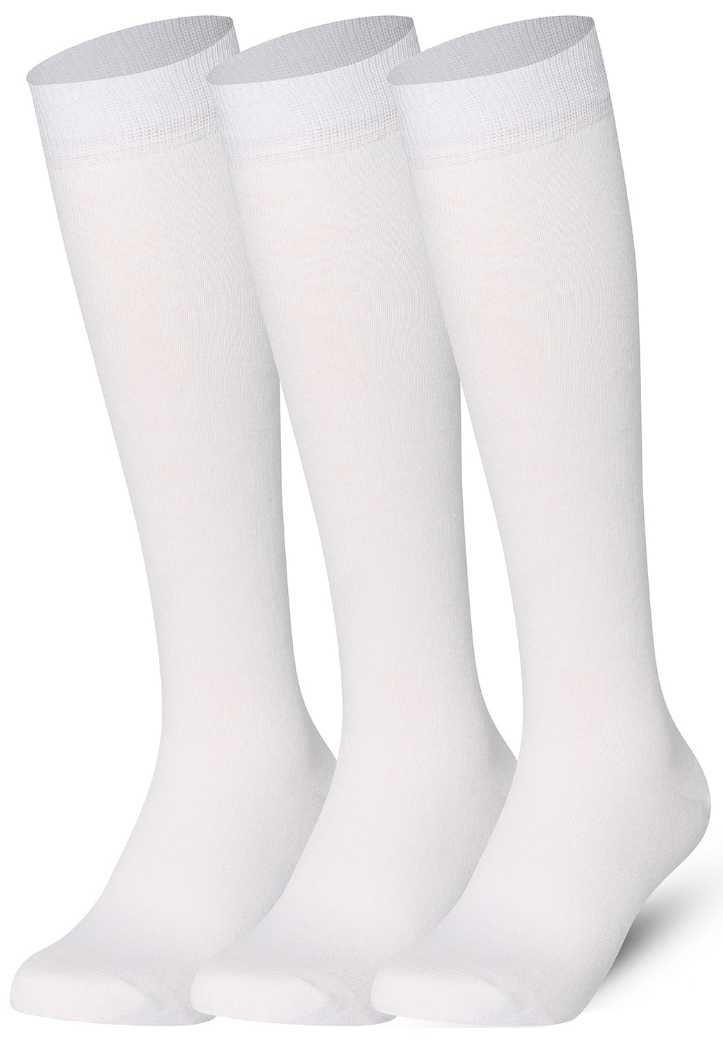 Plain White Mysocks knee high socks made of extra fine combed cotton.