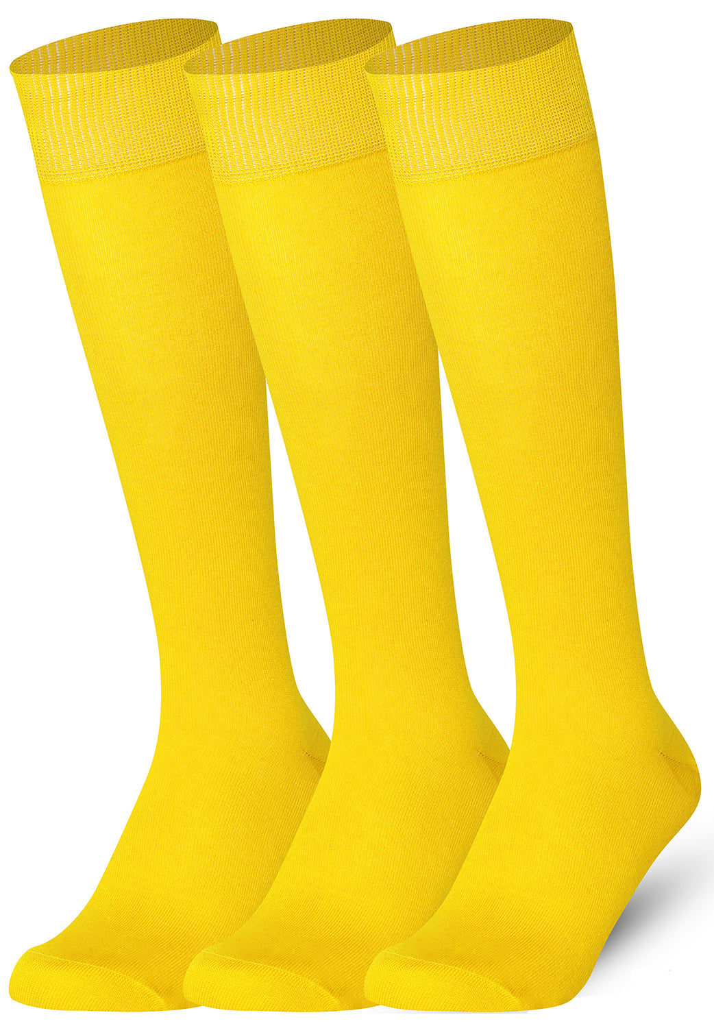 Plain Yellow Mysocks knee high socks made of extra fine combed cotton.