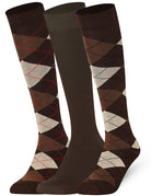 Brown Mix Mysocks knee high socks made of extra fine combed cotton.