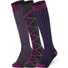 Purple Mix Mysocks knee high socks made of extra fine combed cotton.