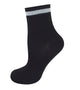 Women's glittered ankle socks with top stripe in black