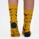 Mysocks Kids 3 pairs of crew socks featuring green, yellow, and navy dinosaur patterns.