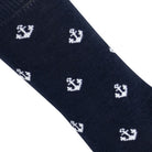 3 pairs of navy blue kids crew socks with white anchor design by Mysocks.
