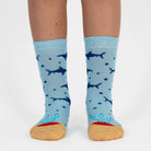Mysocks kids 3-pair crew socks pack featuring fun shark and banana patterns