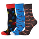 Mysocks kids 3-pair crew socks pack featuring fun shark and banana patterns