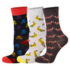 Mysocks kids 3-pair crew socks pack featuring fun shark and banana patterns