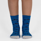 Mysocks kids 3-pair crew socks pack featuring fun shark and banana patterns