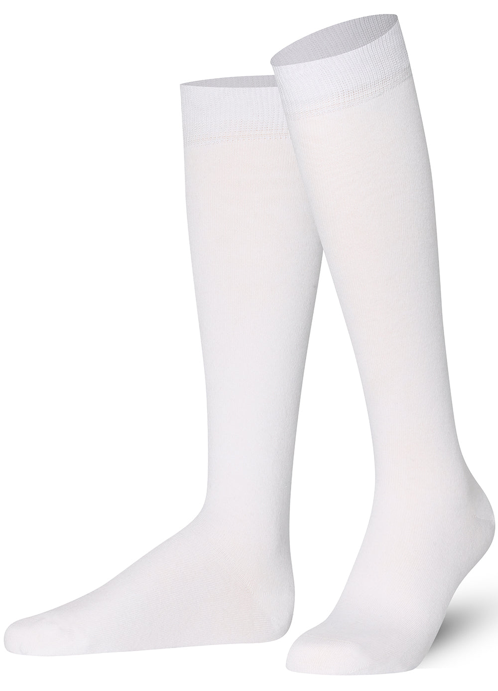 White Blue Mysocks Kids Knee High Plain Socks
