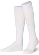 White Blue Mysocks Kids Knee High Plain Socks