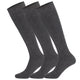 3 pairs of anthracite Mysocks plain kids knee-high socks made from combed cotton.