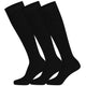 3 pairs of black Mysocks plain kids knee-high socks made from combed cotton.