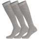 3 pairs of grey Mysocks plain kids knee-high socks made from combed cotton.