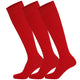 3 pairs of red Mysocks plain kids knee-high socks made from combed cotton.