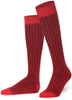 Red Mysocks plain ribbed knee high socks made of extra fine combed cotton.