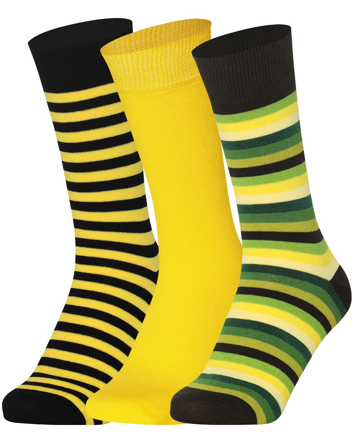 Mysocks Unisex Cotton Crew Socks 3-Pack | Plain & Striped