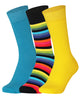 Mysocks Stripe Multi Design 3 Pairs Socks | Combed Cotton & Seamless Toe