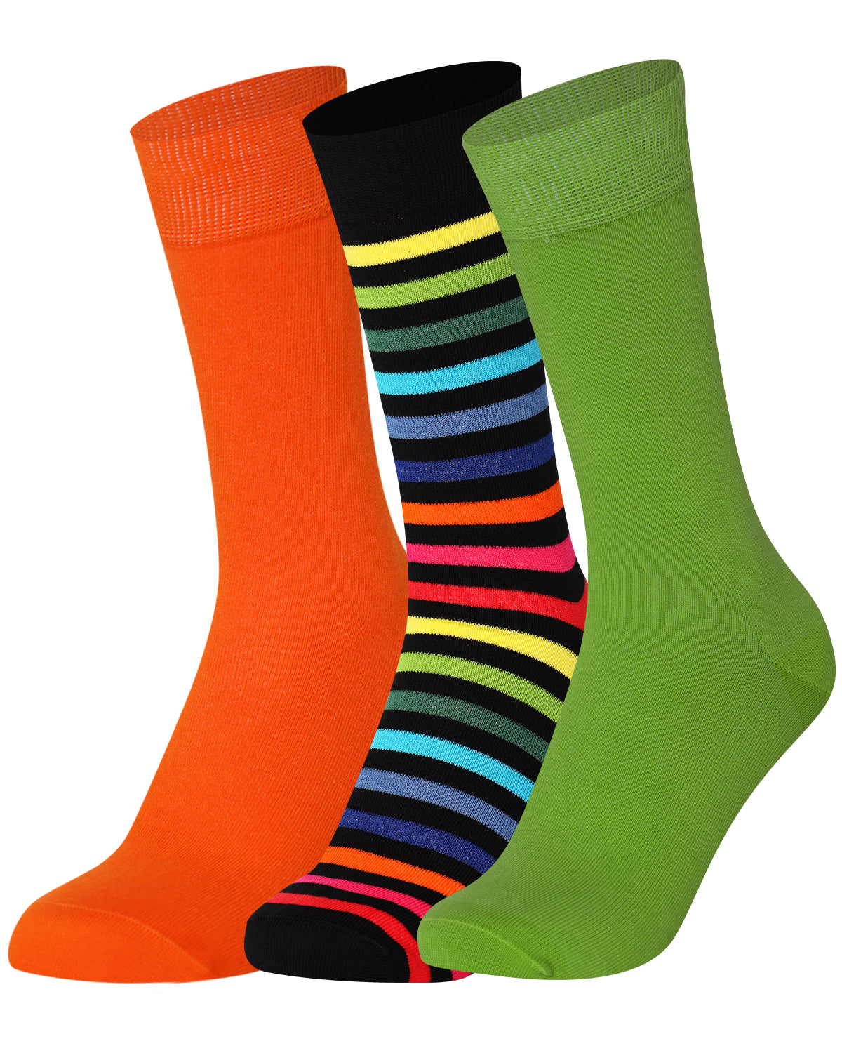 Mysocks Stripe Multi Design 3 Pairs Socks | Combed Cotton & Seamless Toe