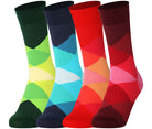 Mysocks unisex diamond design crew multibuy geometric pattern, featuring a seamless toe