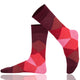 Mysocks unisex diamond design crew red geometric pattern, featuring a seamless toe