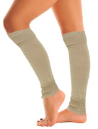 Five pairs of Mysocks women's extra soft knit leg warmers in black, dark grey, light grey, beige, and yellow.