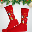 Mysocks Festive Penguin Christmas Crew Socks - Unisex-red-01