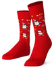 Mysocks Festive Penguin Christmas Crew Socks - Unisex-Red