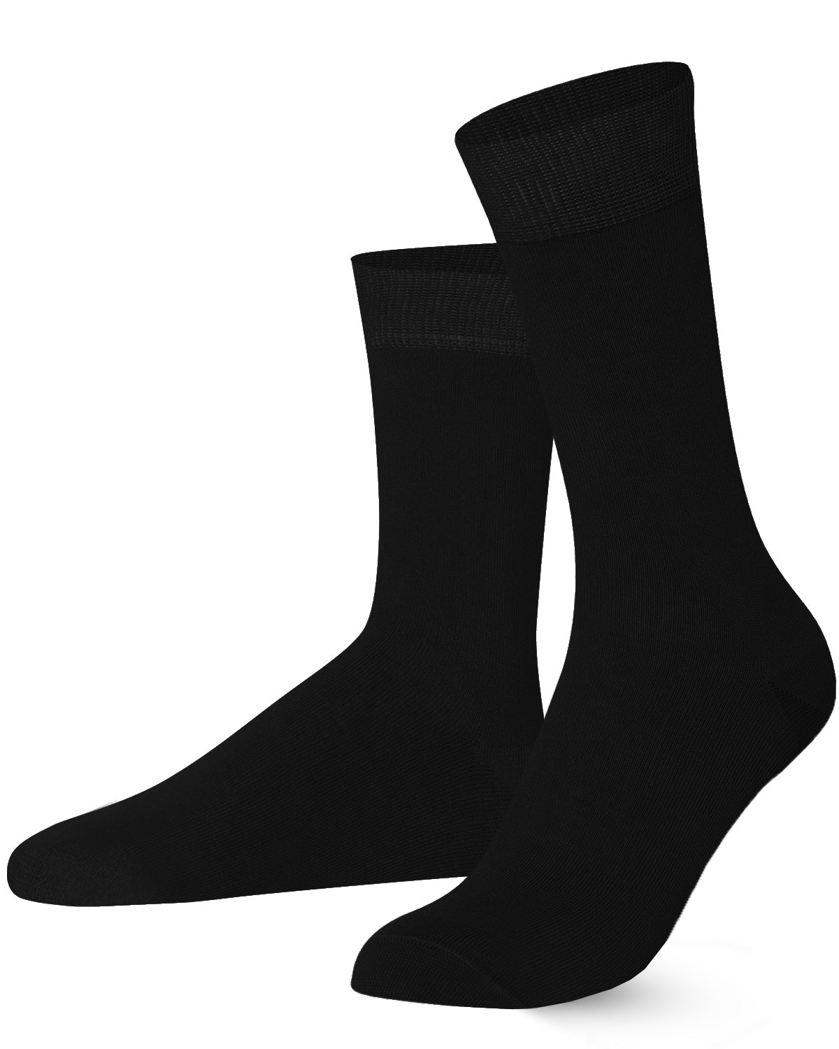Mysocks unisex extra fine combed cotton crew socks in plain black featuring a seamless toe