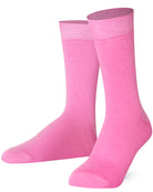 mysocks-unisex-plain-pink-cotton-crew-socks-seamless-toe