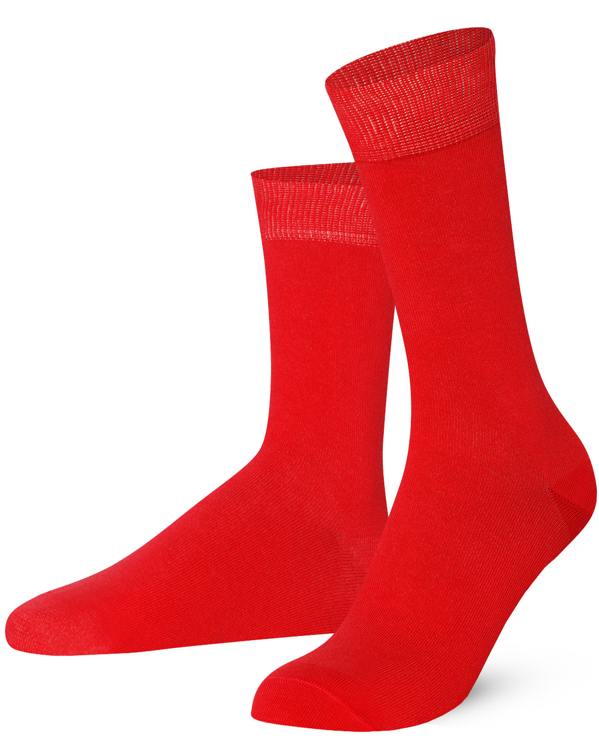Pair of red socks on a white background