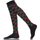 Mysocks Over the Knee Rose Design Socks | Combed Cotton & Seamless Toe