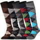 Mysocks Argyle Multi Colour 5 Pairs Knee High Socks | Combed Cotton & Seamless Toe