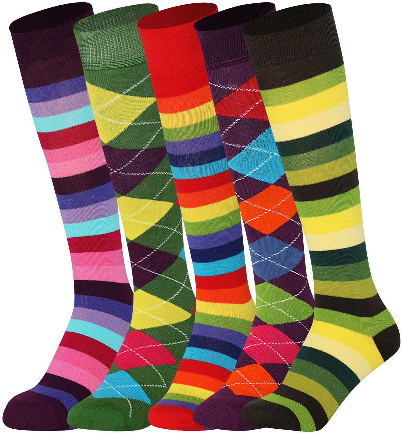 Multicolour Mix Mysocks knee high socks made of extra fine combed cotton.