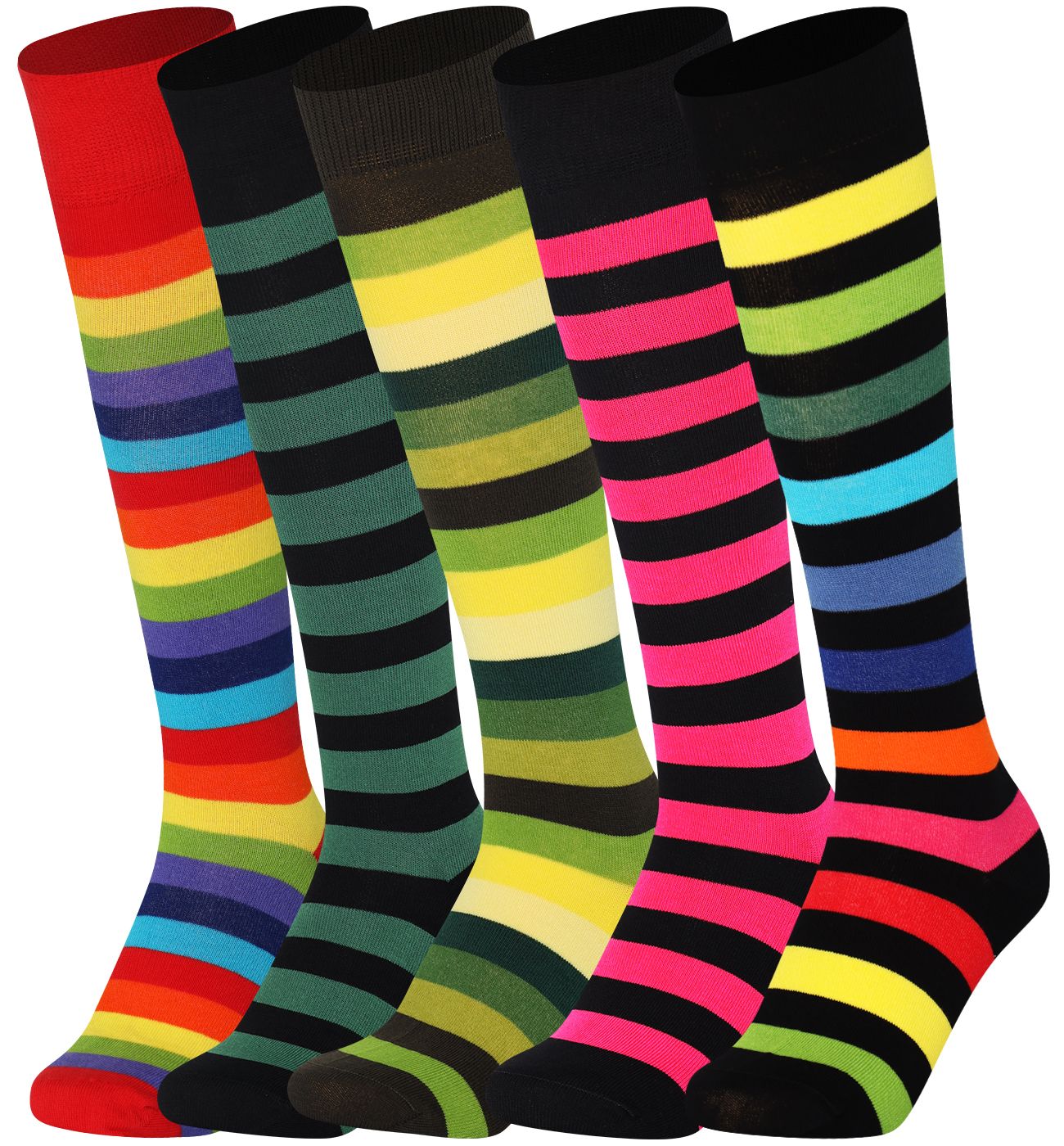 Multicolour Mix Mysocks knee high socks made of extra fine combed cotton.