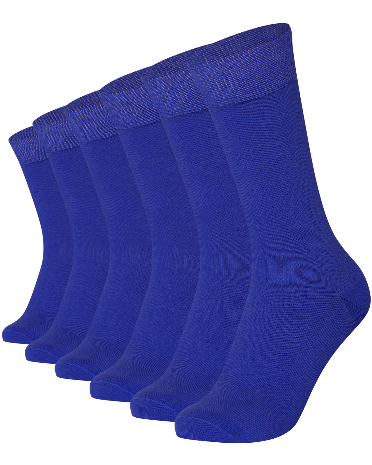 Mysocks men women socks plain royal blue 6 Pair Pack Seamless Toe Cotton Socks