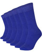 Mysocks men women socks plain royal blue 6 Pair Pack Seamless Toe Cotton Socks