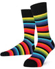 Mysocks unisex rainbow stripe crew socks made of cotton with a seamless toe design.